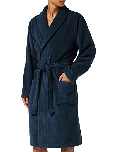 Tommy Hilfiger Accappatoio Uomo Bathrobe in Spugna - XL - Navy Blazer