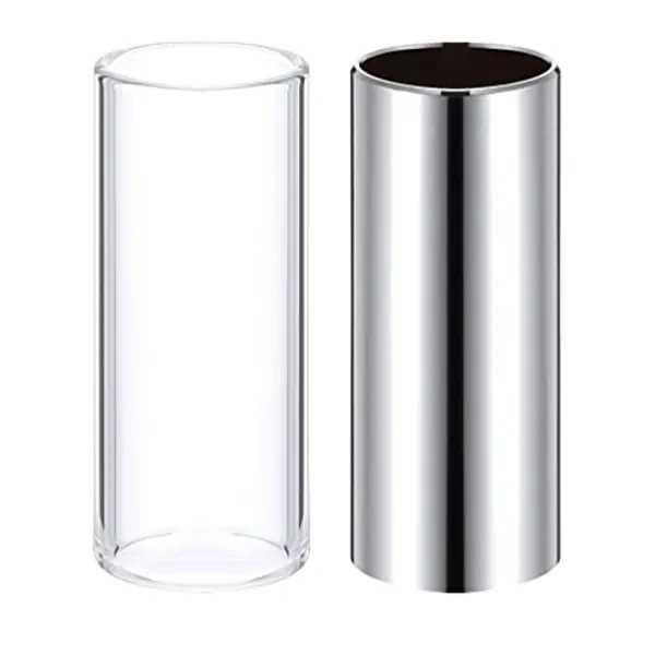 KOMUNJ Slide - Set di 2 guide in vetro e acciaio inox, accessori per chitarra bassa, per principianti e professionisti