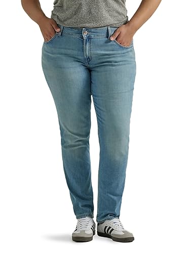 Lee Women's Plus Size Legendary Mid Rise Straight Leg Jean - 28 Plus - Anchor