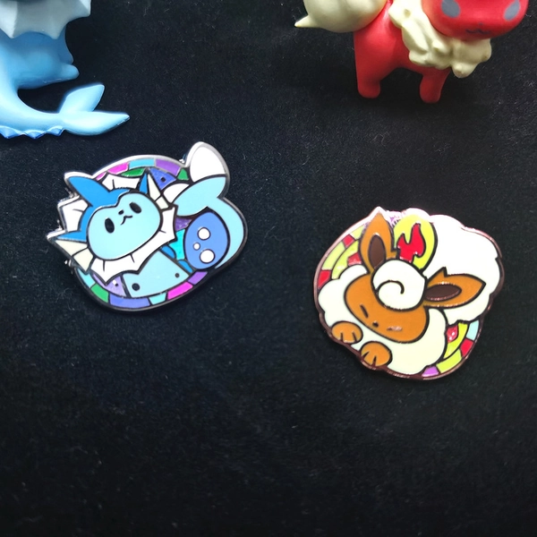 Cute Eeveelution Pins Kawaii Pokemon Eevee Evolutions Badge Pin Set Enamel Pin - D