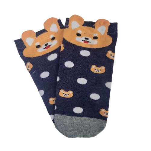 Adorable Animal Ankle Socks (Adult Medium) - Blue Bear / Adult Medium