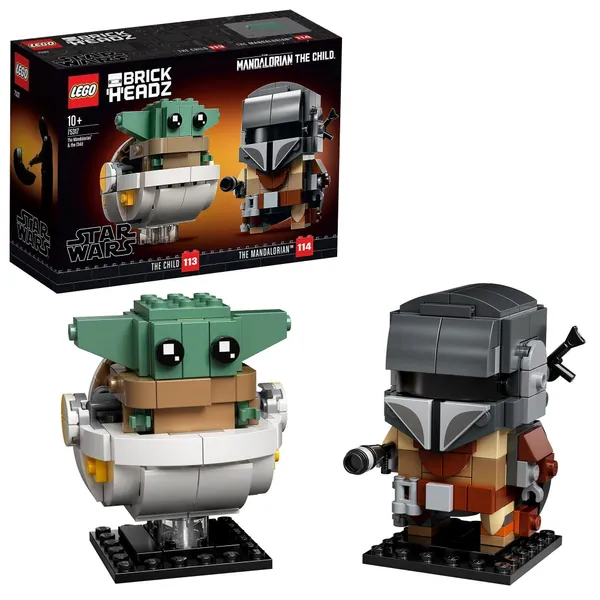 LEGO 75317 BrickHeadz Star Wars The Mandalorian & The Child 'Baby Yoda', Collectable Model Figure Building Set