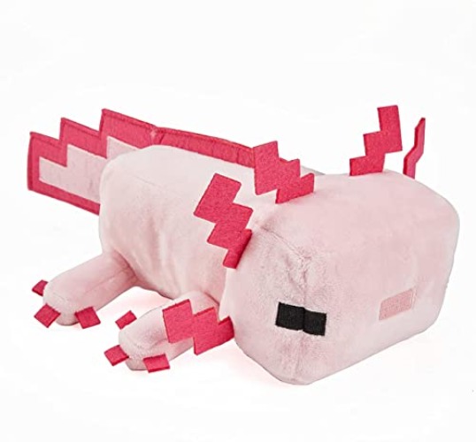 Mattel Minecraft Basic 8-inch Plush Axolotl Stuffed Animal Figure, Soft Doll Inspired by Video Game Character - Multi