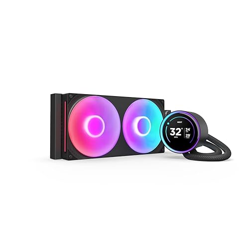 NZXT Kraken Elite 280 RGB - AIO CPU Liquid Cooler - 280mm Radiator - F280 RGB Core Fan - Customizable 2.72" IPS LCD Turbine Pump - Intel® LGA 1700, 1200/115X, 1851 - AMD® AM5, AM4 - Black - Kraken Elite RGB 2024 - 280mm Black