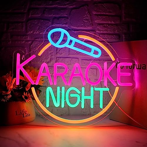 Dracey Karaoke Night Neon Sign, Led Karaoke Bar Neon Light Signs for Wall Decor,Karaoke Logo Bar Open Wall Led lights, USB Powered for Game Room Man Cave Bar Pub Karaoke Party Birthday - Karaoke Night