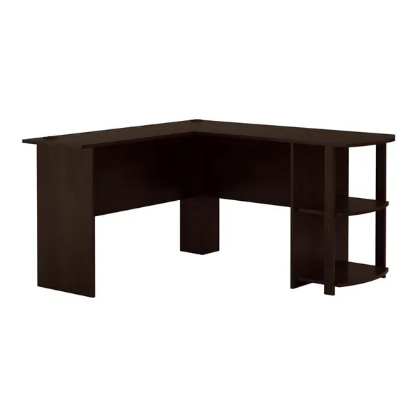 Ameriwood Home Dakota L-Shaped Desk with Bookshelves, Espresso - Espresso