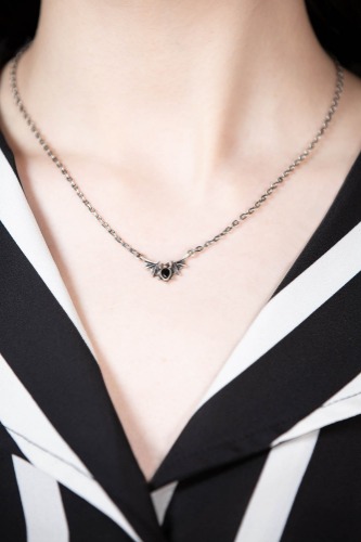 Vamp Bat Necklace [B] | One Size / Black / 83% Copper 17% Zinc