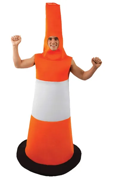 Orion Costumes Men's Orange Traffic Road Cone Novelty Stag Night Fancy Dress