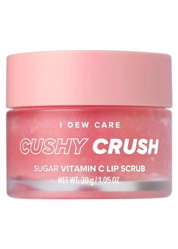 I DEW CARE Lip Scrub - Cushy Crush | Sugar Vitamin C Lip Scrub, Gentle Exfoliant, Sugar Scrub for Dry and Chapped Lips, Vegan, Cruelty-Free, 1.05 oz.