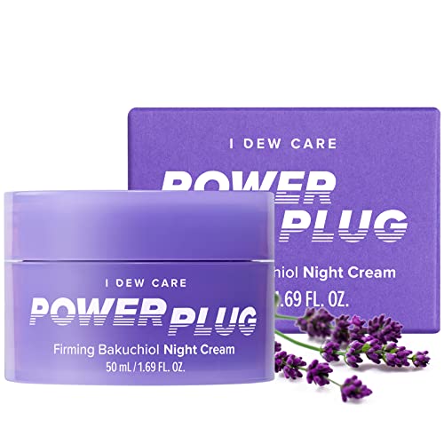 I DEW CARE Night Cream - Power Plug | Rich Moisturizer with Bakuchiol and Collagen, Clinically Tested, 1.69 Fl Oz - Night Cream