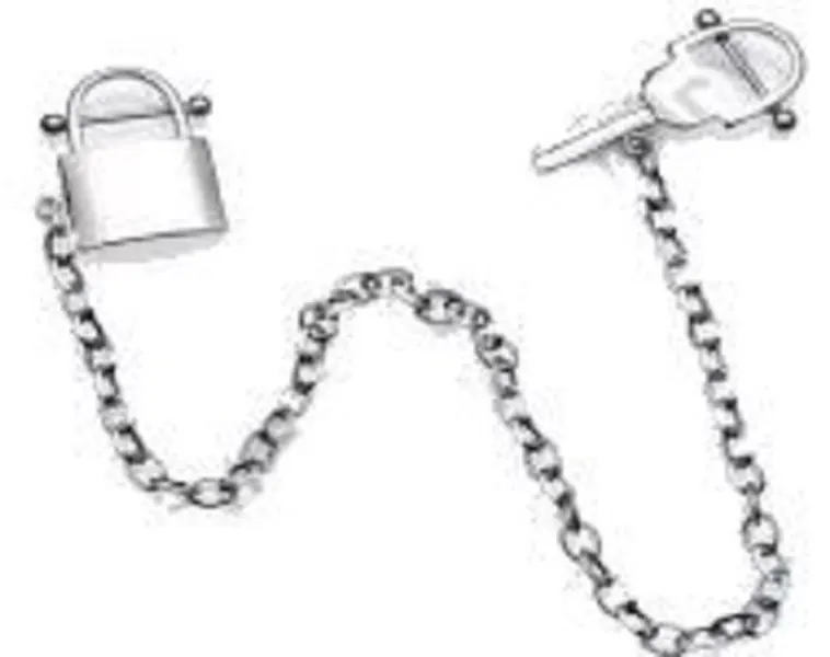 14G (1.6mm) Key and Lock Nipple Ring Chain 316L Surgical Steel Nickel Free (B/5/6)