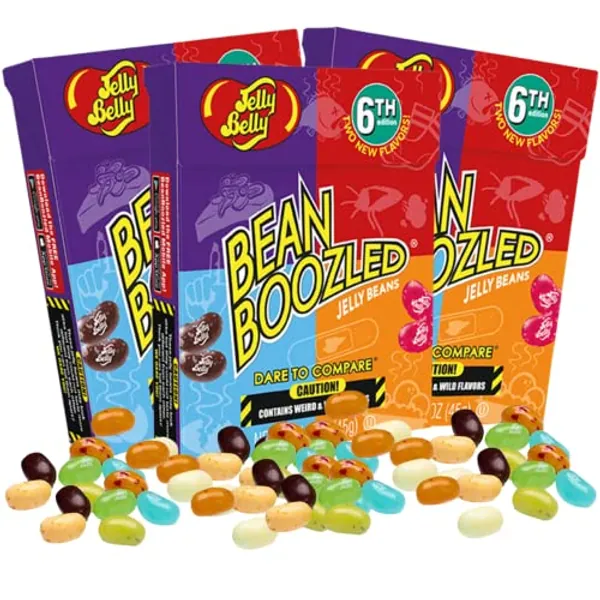Jelly Bean BeanBoozled Game 6th Edition, Small Flip Top Box with Assorted Beans, Weird Flavor Chewy Candies, Pack of 3