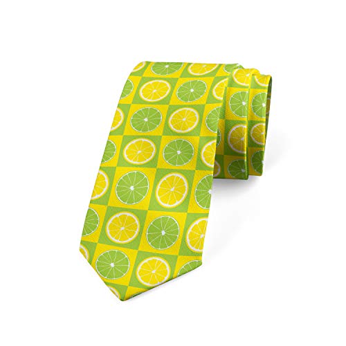 Ambesonne Multicolor Modern Men's Tie - Lime Green