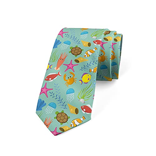 Ambesonne Multicolor Modern Men's Tie - Seafoam Multicolor