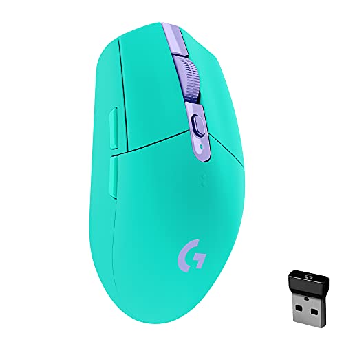 Logitech G305 LIGHTSPEED Wireless Gaming Mouse, HERO Sensor, 12,000 DPI, Lightweight, 6 Programmable Buttons, 250h Battery, On-Board Memory, Compatible with PC, Mac - Mint - Mint - Mouse