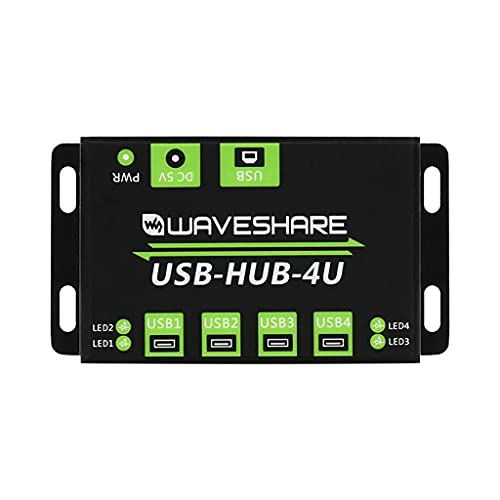 Industrial Grade USB HUB, with Metal Case, Extending 4X USB 2.0 Ports, ESD Protection, Support Multiple OS, Plug & Play