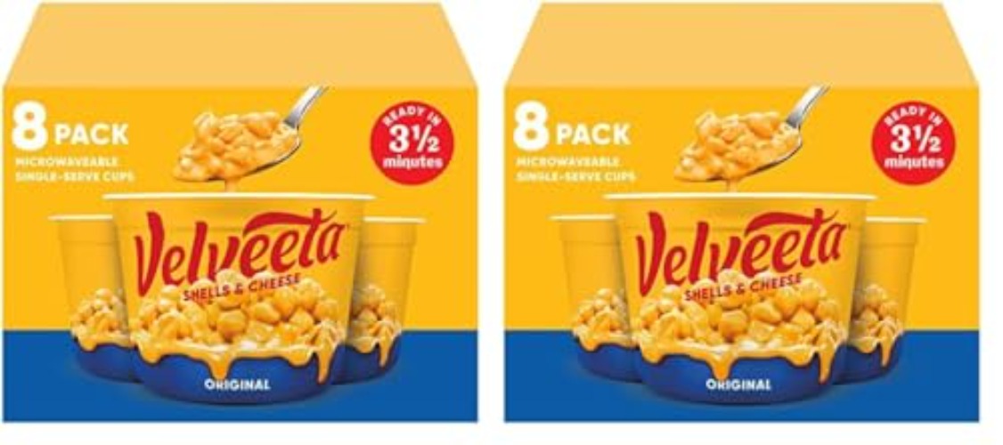 Velveeta Shells & Cheese Original Microwavable Macaroni and Cheese Cups (8 ct Pack, 2.39 oz Cups) (Pack of 2) - 8 Count (Pack of 2)
