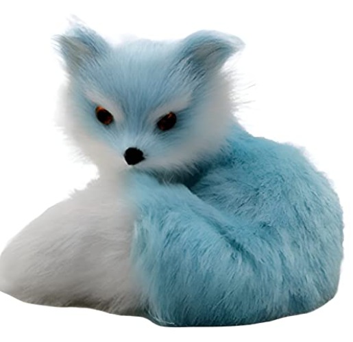 DZYUZK-Fox Toy Children's Simulation Blue Fox Cute Realistic Plush Doll Blue Fox Plush Toy - Blue