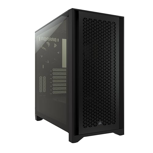 Corsair 4000D Airflow Chasis ATX Semitorre , Panel Frontal con Un Caudal de Aire Elevado, Panel Lateral de Cristal Templado, Dos Ventiladores de 120 mm Incluidos, Color Negro - 4000D AIRFLOW - Negro