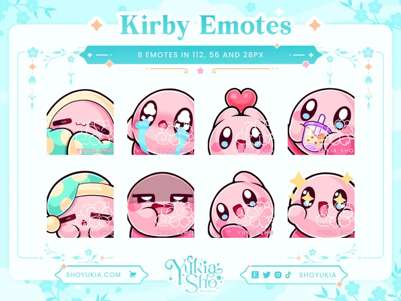 Pink Puff Emote Pack for Twitch/Discord/Youtube |  Custom Twitch Emotes | Discord Emotes | Discord Stickers | Stream Emotes | Cute Emotes
