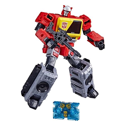 Transformers Toys Generations War for Cybertron: Kingdom Voyager WFC-K44 Autobot Blaster & Eject Action Figure - Kids Ages 8 and Up, 7-inch