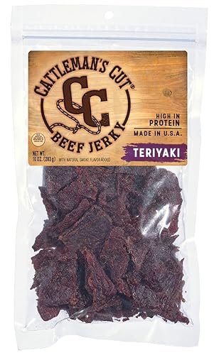Cattleman's Cut Teriyaki Beef Jerky, 10 Ounce - Teriyaki Beef - 10 Ounce (Pack of 1)