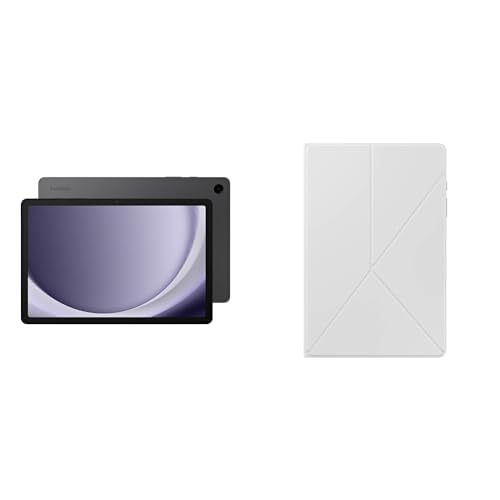 SAMSUNG Galaxy Tab A9+ 10.9” + Galaxy Tab A9+ Book Cover (White) 128GB Android Tablet, Big Screen, Quad Speakers, Upgraded Chipset, Multi Window Display, Slim, Durable, US Version, 2023, Graphite - Graphite - 128 GB - Wifi Tablet + BookCover - White Book Cover