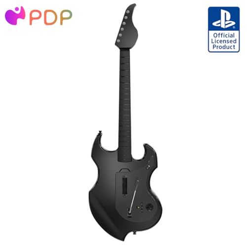 PDP RIFFMASTER Wireless Guitar Controller for PlayStation 5 and PlayStation 4, PS5/PS4, Rock Band 4, Fortnite Festival, Audio Jack, Rechargeable Battery, Officially Licensed by Sony - Black - PLAYSTATION
