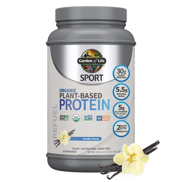 Organic Vegan Sport Protein Powder, Vanilla 