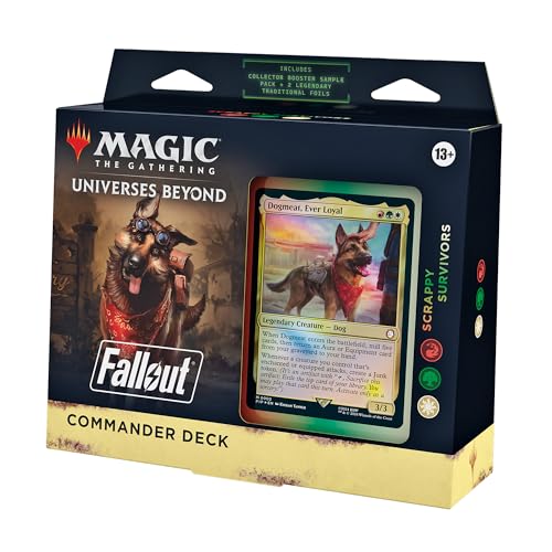 Magic: The Gathering Fallout Commander Deck - Scrappy Survivors (100-Card Deck, 2-Card Collector Booster Sample Pack + Accessories)