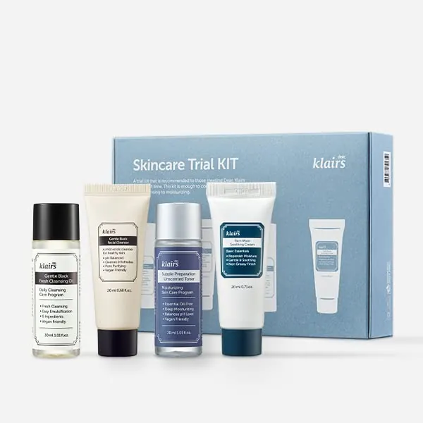 [DearKlairs] Skincare Trial Kits, 4 minis, cleansing oil, cleanser, toner, cream - 
