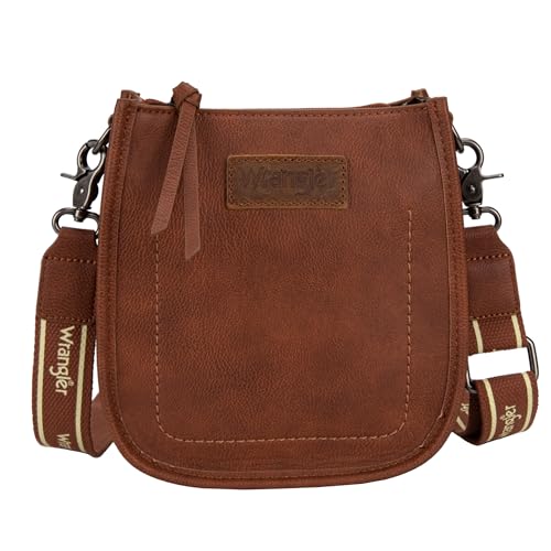 Wrangler Crossbody Bags for Women Trendy Designer Mini Purses Shoulder Handbag - Brown