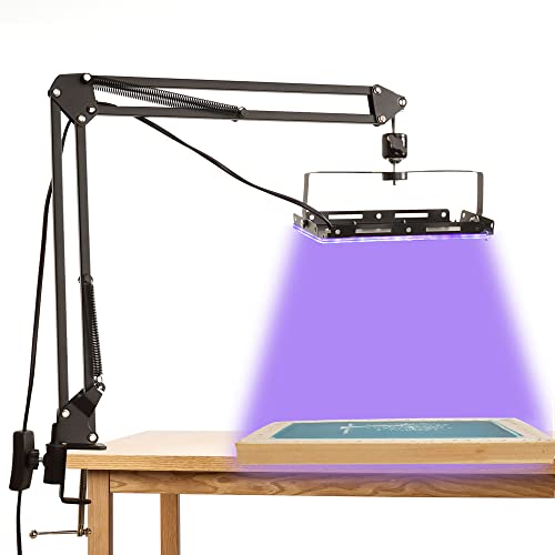 Dorhui Exposure Unit for Screen Printing, 25W LED UV Screen Printing Exposure Light and Adjustable Light Stand for Cyanotype Kit and Emulsion Screen Printing - 25W Metal Arms
