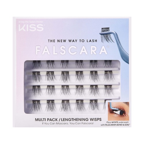 Falscara DIY Eyelash Extension Lengthening Wisps - Featherlight Synthetic Reusable Artificial Eyelashes Multipack of 24 Mini Lash Clusters for That Authentic Eyelash Extension Look
