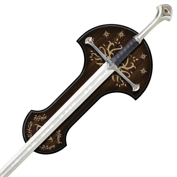 Officially Licensed United Cutlery Lord of The Rings LOTR Anduril Sword of King Elessar with Wall Plaque - 52 7/8" Length, The Hobbit (Sword) - 