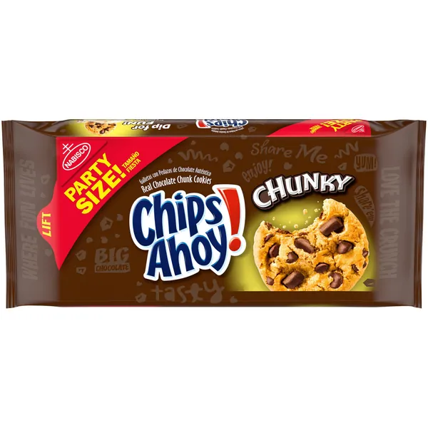 Chips Ahoy! Chunky Chunk Cookies Party Size 24.75 oz Pack, Chocolate Chip, 1 Count - 1.54 Pound (Pack of 1)