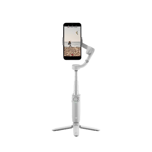 DJI OM 5 gimbalstabilisator voor smartphones, 3-assige gimbal voor telefoons, geïntegreerde, draagbare en opvouwbare verlengstang, gimbal voor Android en iPhone met ShotGuides, grijs
