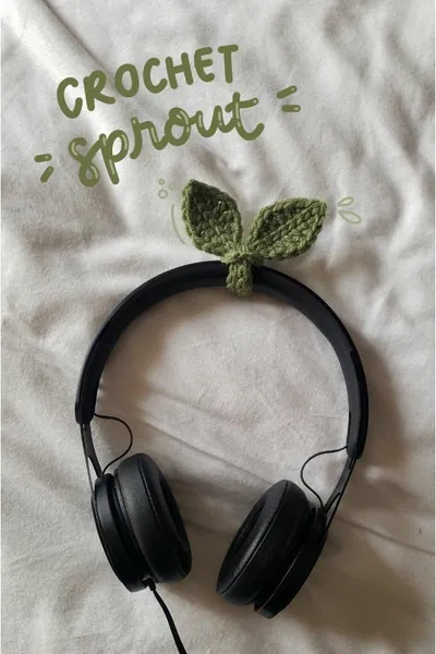 Crochet Sprout Headphone Accessory