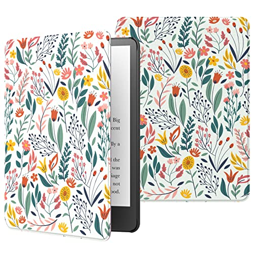 MoKo Case Fits 6.8" Kindle Paperwhite (11th Generation-2021) and Kindle Paperwhite Signature Edition, Lightweight Shell Cover with Auto Wake/Sleep for Kindle Paperwhite 2021, Flowers - Flowers