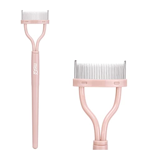 Eyelash Separator Eyelash Comb Lash Separator Tool MSQ Mascara Brush Eyelash Brush Separator Mascara Comb Arc Designed Mascara Applicator With Cover Naked Pink (1PCS) - Naked Pink