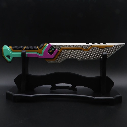 1:1 Glitchpop Knife Life Size Metal Replica--Blunt Blade | Dagger With Wooden Holder