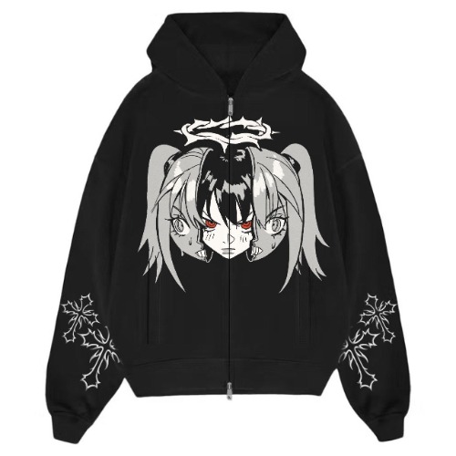 Split Head Zip Hoodie - Large