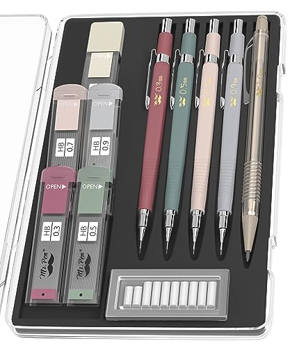 Mr. Pen- Mechanical Pencil Set with Leads and Eraser Refills, 5 Sizes - 0.3, 0.5, 0.7, 0.9 and 2 Millimeters, Sketching Pencils, Drafting Pencil, Mechanical Pencils for Drawing and Sketching - A. Vintage