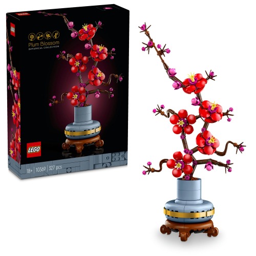 LEGO® Icons Plum Blossom 10369 Flower Decor Display, Zero-Maintenance Plant Toy, Botanical Collection Building Set for Adults, Relaxing Activities for Flower-Lovers