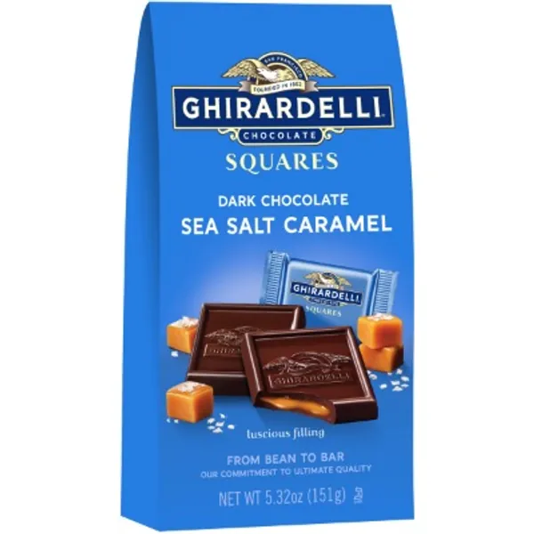 Ghirardelli Dark  Sea Salt Caramel Chocolate Squares, 5.32 oz - Pack of 2
