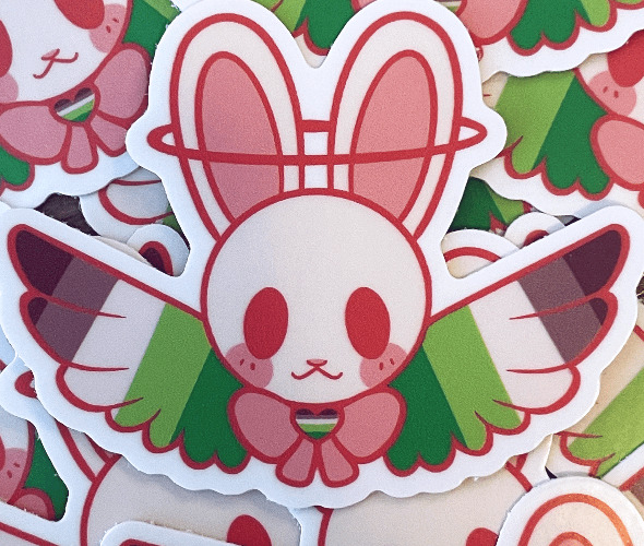 Pride Bunny Stickers - Aromantic