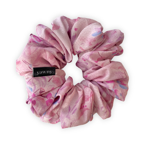 Pink Floral Scrunchie (matte) - luxe