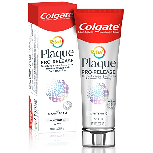 Colgate Total Plaque Pro Release Whitening Toothpaste, 1 Pack, 3.0 Oz Tube - Whitening - 3 Ounce Tube (1 Pack)