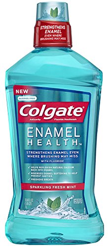 Colgate Enamel Health Anticavity Fluoride Mouthwash, Sparkling Fresh Mint, 33.8 fl oz - 33.8 Fl Oz (Pack of 1) - 1 Count
