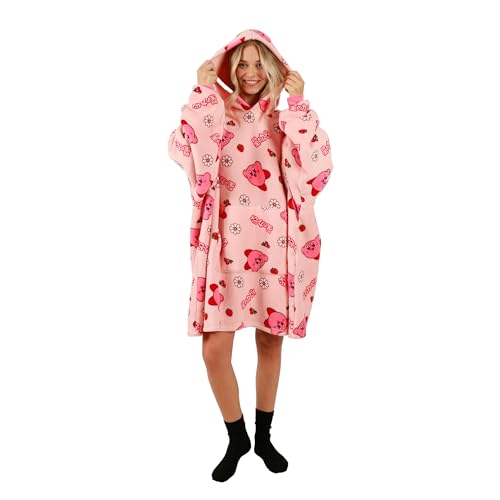 Bioworld Adult Kirby Oversized Hoodie Blanket Wearable Blanket-OSFA Pink